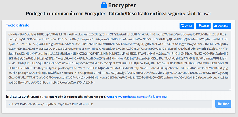 Encrypter y Decrypter - Cifrado/Descifrado en línea seguro y fácil de usar