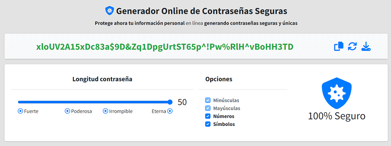 Generador Online de Contraseñas seguras